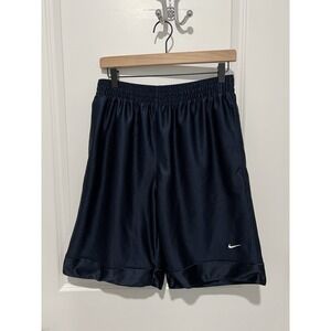 NIKE BASKETBALL Shorts Athletic Men's MEDIUM Blue Sewn SWOOSH Pocket Vintage Y2K
